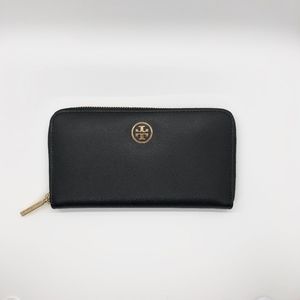 Tory Burch Robinson Logo Zip Continental Wallet